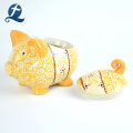 Wholesale Custom Printed Hand Made Cute Piggy Shape Ceramic Money Bank